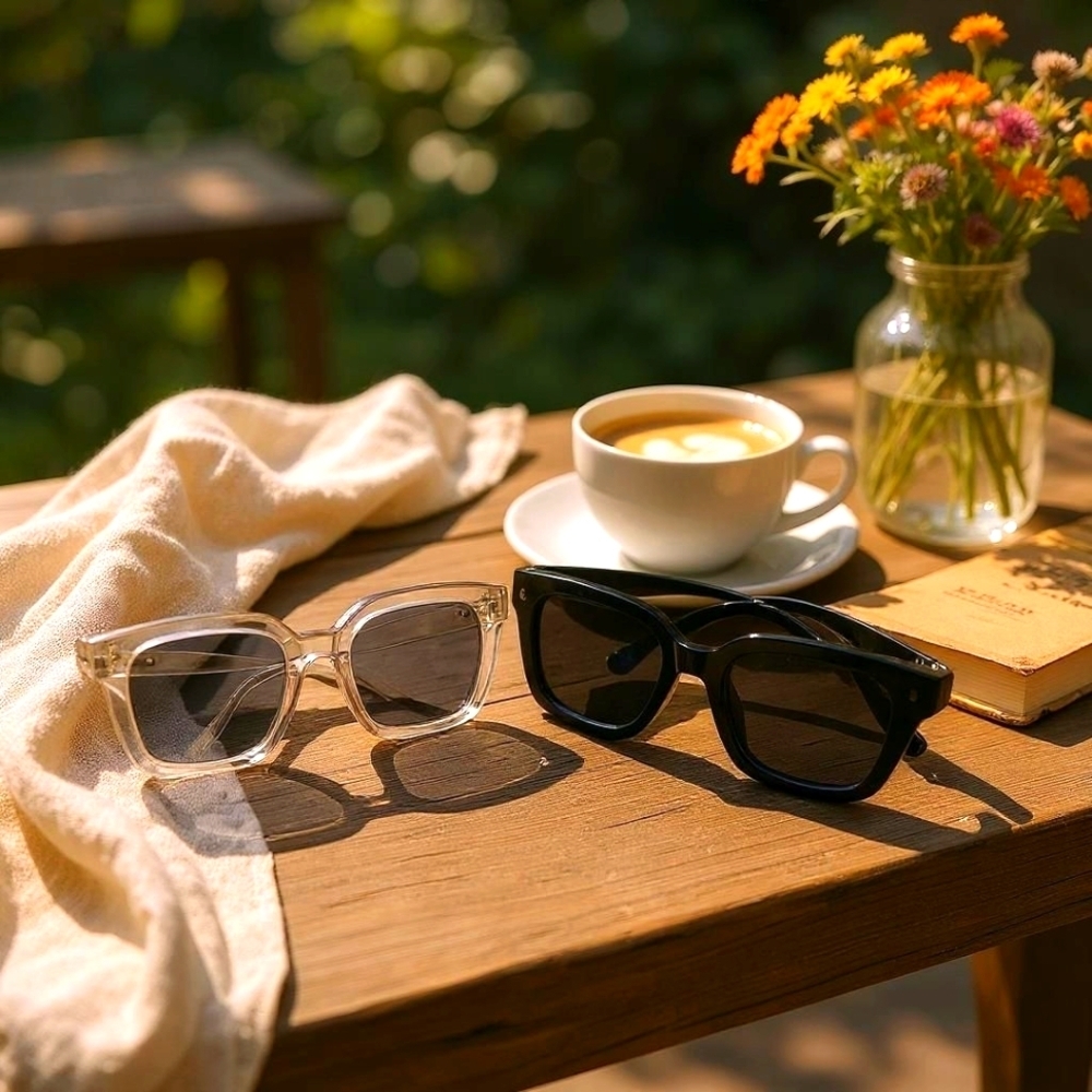Stylish Black and Clear Sunglasses 2 Pack Set